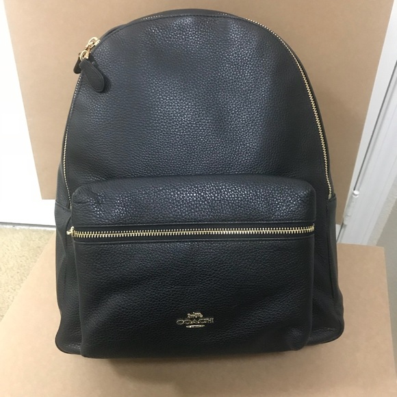 Coach Handbags - Coach Charlie Pebble Leather Large Backpack
